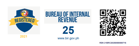 Bureau of Internal Revenue Registration Seal — Registered, RSN 21BRC20250000000716